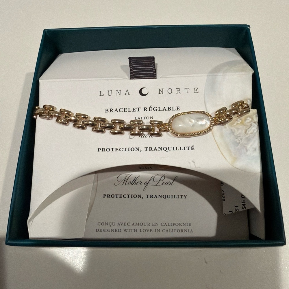 Luna Norte Gold and Mother of Pearl Bracelet NIB